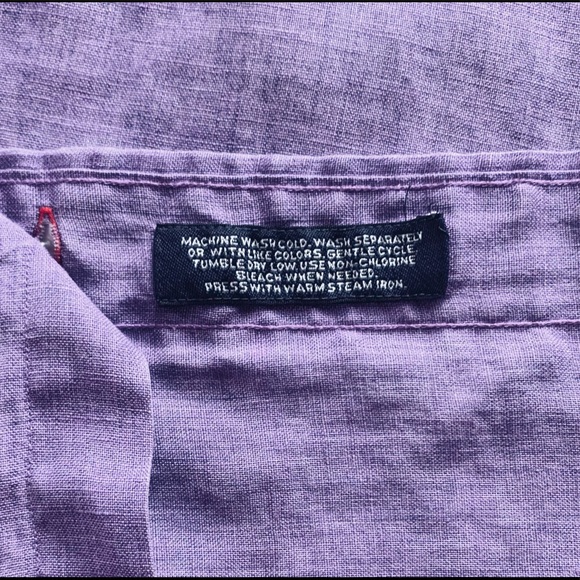 DANIEL CREMIEUX Purple Italian Linen Shirt  Large - Picture 7 of 8